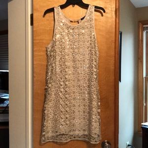 Silver evening dress